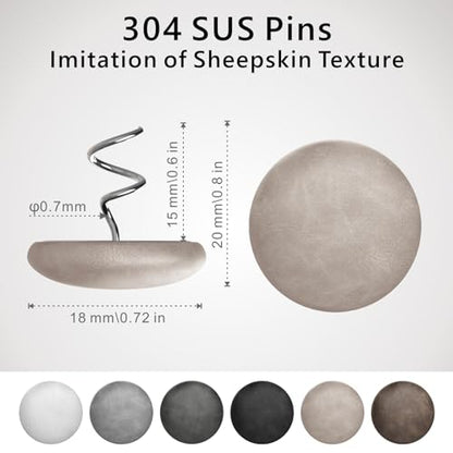 Leather Twist Pins Bed Skirt Sofa Cover 12 Pack Light Brown (12 Count)
