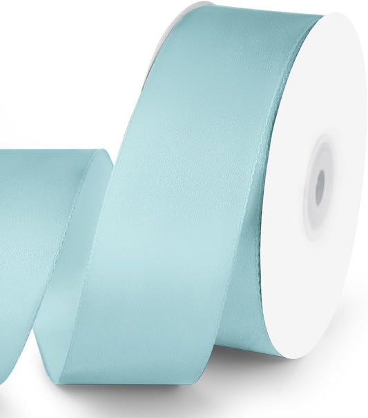 KMER LIFE 1-1/2" Wide x 50 Yards Baby Blue Single Faced Polyester Satin Ribbon - Perfect for Wedding Decor, Wreaths, Crafts, Gift Wrapping & Other Projects - Crafty Corner