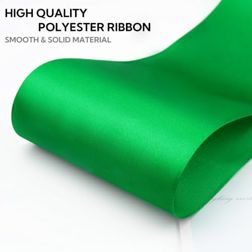 4 Inch 25 Yard Wide Satin Ribbon Green
