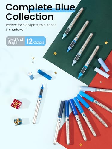 Acrylic Paint Markers 12 Blue Colors (12 Count)