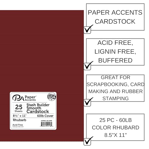 Stash Builder Cardstock 8.5" x 11" Rhubard