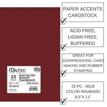 Stash Builder Cardstock 8.5" x 11" Rhubard