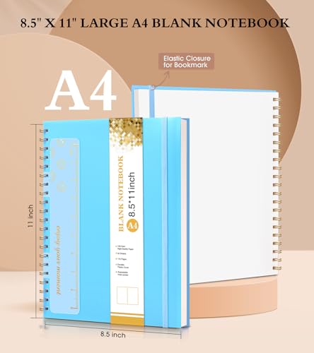 Blank Spiral Notebook Journal 8.5” x 11”