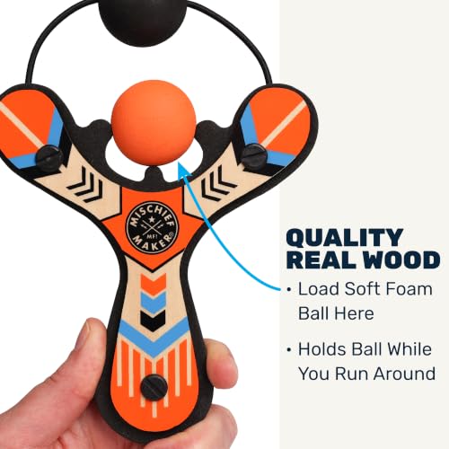 Mischief Maker® Wooden Slingshot for Kids with Soft Foam Balls (4 Count)