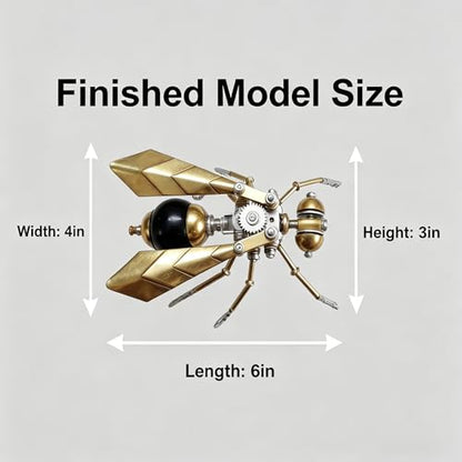 3D Metal Puzzle Model Mechanical Kits for Adults Teens Steampunk Hornet Insect 140+ Parts 2 (100 Count)