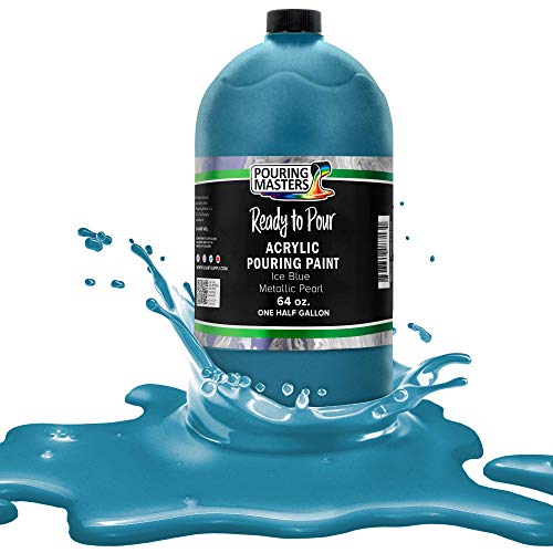Pouring Masters Ice Blue Metallic Pearl Ready to Pour Acrylic Pouring Paint (64 Fl Oz)