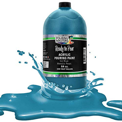 Pouring Masters Ice Blue Metallic Pearl Ready to Pour Acrylic Pouring Paint (64 Fl Oz)