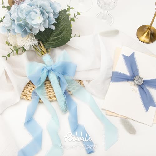 Chiffon Ribbon 1.5 inch x 30 Yard Handmade Silk Ribbon (90 Foot)