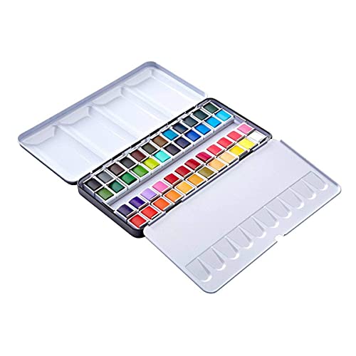 PRO Artist Tin Box with Water Brush Watercolor Half (48 Count)