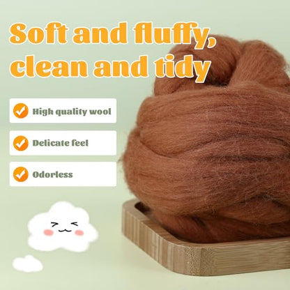 3.53oz Needle Felting Wool Roving Wool for Felting Wool Felting Supplies