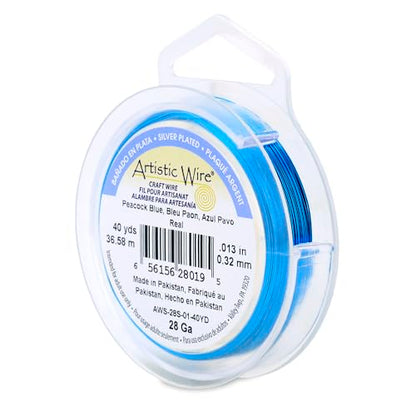 28 Gauge Silver Plated Tarnish Resistant Colored Copper Craft Wire
