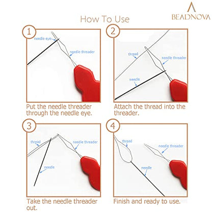 Embroidery Needle Threader Tool 5pcs Plastic Wire Loop Sewing Machine Needle Threader for Hand Sewing Cross Stitch Craft Knitting Quilting (5 Count)