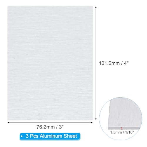 6061 T651 Aluminum Sheet Metal 4 x 3 x 1 (3 Count)