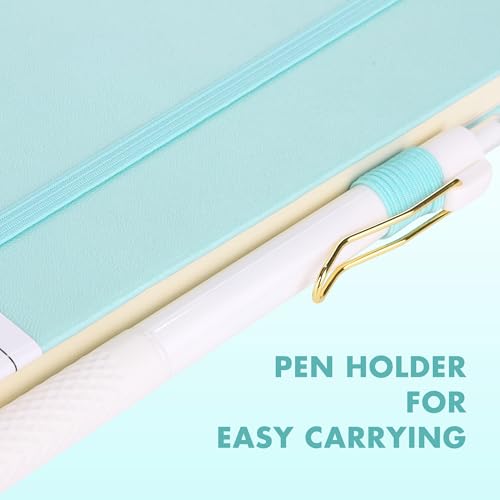 30 Set Lined Notebook Journals with Pens A5 Notebooks 100 GSM College Ruled Hardcover Notebook PU Leather Notepad with Pen Holder for Office School (60 Count)