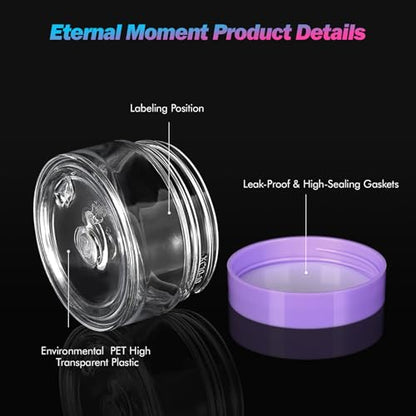36 Pack 1 OZ Plastic Jars Clear Cosmetic Container with Lids (36 Count)