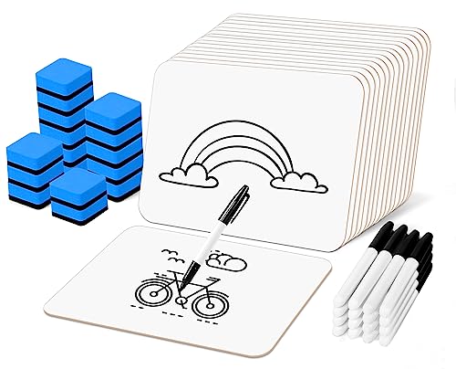 16 Pack Dry Erase Boards with 16 Erasers and 16 Markers (16 Count)