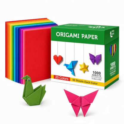 Origami Paper 1000 Sheets 6x6 Inch Colored Craft Paper Double Sided (1000 Count)
