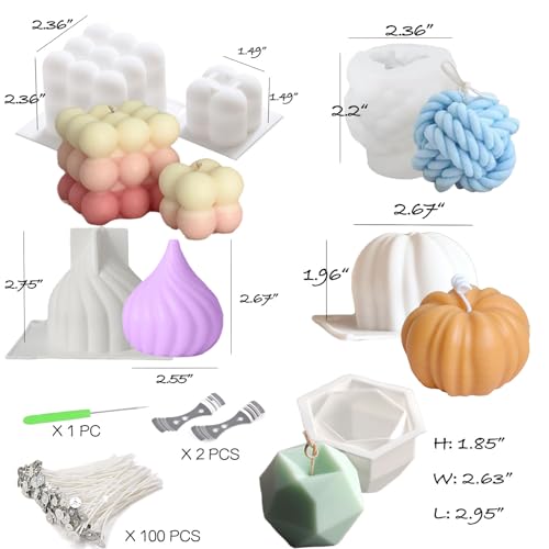 6pcs Silicone Candle Making Molds Kit Set (6 Count)