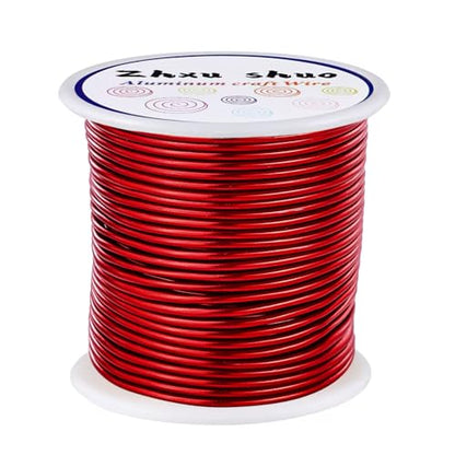 12 Gauge(2mm) Aluminum Wire 35 Yards Anodized Metal Wire for Bonsai Armature Crafting Sculpting Jewelry Craft Making Beading Floral (Red, 12 Gauge) (105 Foot)