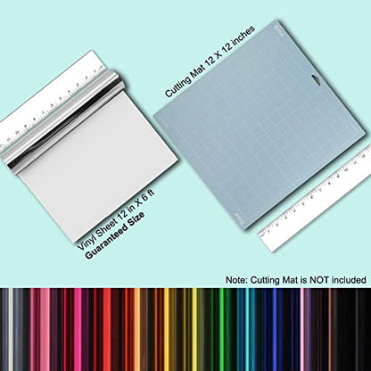 Silver HTV Foil Heat Transfer Vinyl Roll 12" x 6FT for T