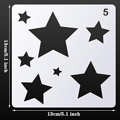 16 Pieces Kids Geometric Drawing Stencils 5.1 Inches Basic Square Shape Plastic Drawing Stencil Template Geometry Shape Reusable DIY Painting for Kids Girls Boys Gifts Home Classroom Crafts (16 Count)