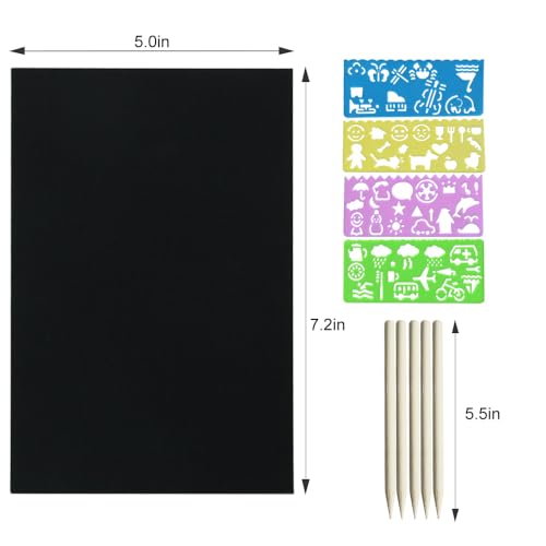 100 Pcs Rainbow Scratch Paper Art for Kids Arts and Crafts Kit