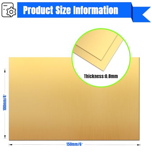Brass Sheet 4" x 6" 0.8mm Thick