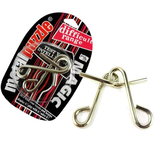 Large Assorted Metal Brain Teaser Puzzles 12 Pack Metal Wire IQ Puzzles with Paper Box Gift Package Great Educational Intelligence Games Toys Party Favors for Kids Adults