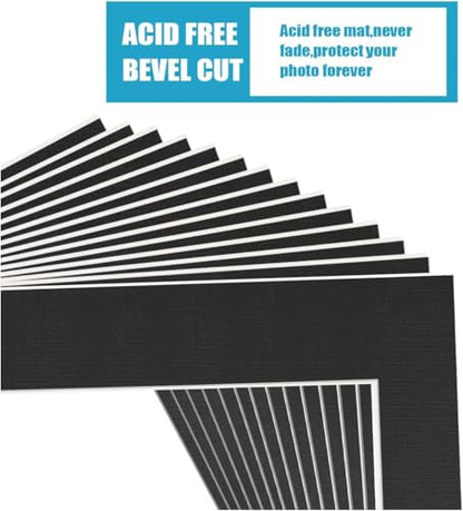 5x7 Black Picture Mats Pack of 11