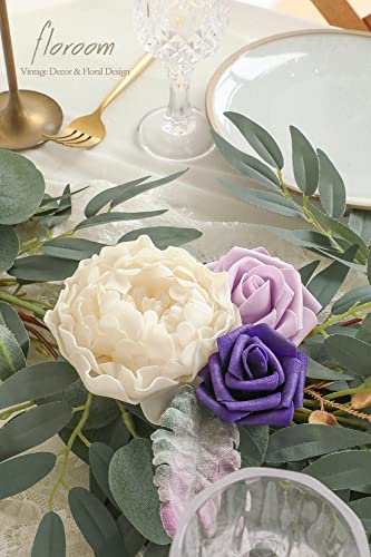 Artificial Flowers 16pcs 4" Blooming Peonies Real Looking Foam Fake Peony with Stems for DIY Wedding Bouquets Bridal Shower Centerpieces Floral Arrangements Party Tables Decorations (16 Count)