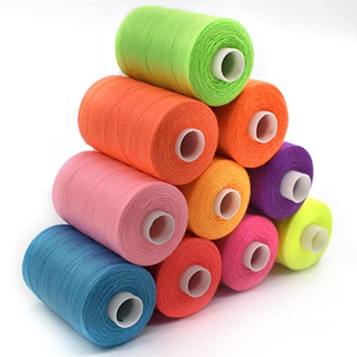 Sewing Thread 10 Color Sewing Industrial Purpose 1000 Yards Per Spool 40S (30000 Foot)