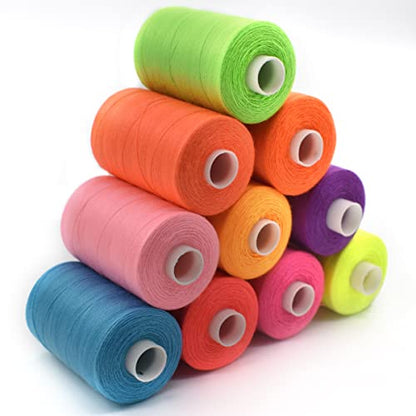Sewing Thread 10 Color Sewing Industrial Purpose 1000 Yards Per Spool 40S (30000 Foot)