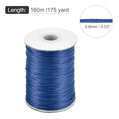 Waxed Cord 0.8mm Waxed Polyester Cord 175 Yard Wax String for Bracelet Making