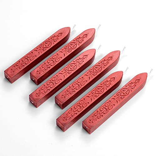 6 Pack Pattern Wick Sealing Wax Sticks for Wax Seal Stamp (6 Count)