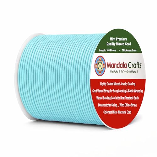 2mm Mint Waxed Cord