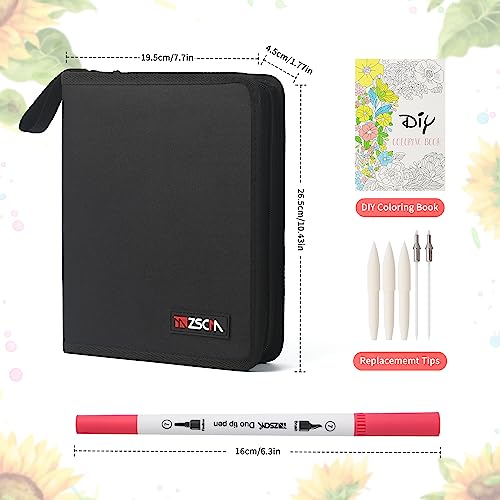 ZSCM 60 Colors Markers for Adult Coloring Books No Bleeding (60 Count)