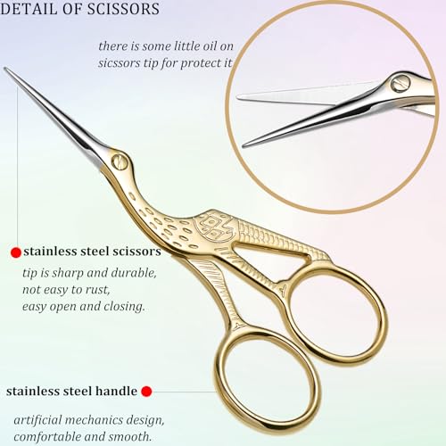 4.5Inch Bird Sewing Scissors Craft Threading Scissors with Leather Cover Tassel Stainless Steel Scissor for Embroidery Sewing Crafting Needlework DIY Artwork Housework