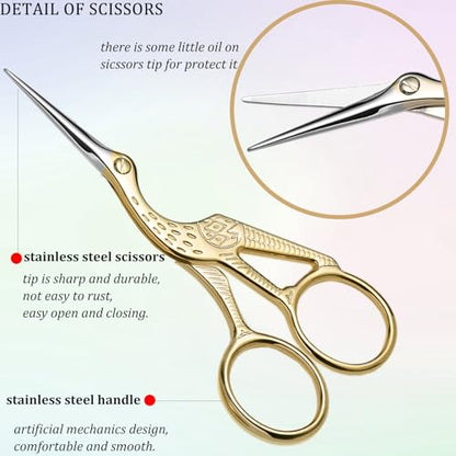 4.5Inch Bird Sewing Scissors Craft Threading Scissors with Leather Cover Tassel Stainless Steel Scissor for Embroidery Sewing Crafting Needlework DIY Artwork Housework