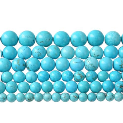 8mm 45pcs A+ Natural Blue Turquoise Beads Round Spacer Loose Stone Beads for Jewelry Making DIY Bracelet Necklace Accessories