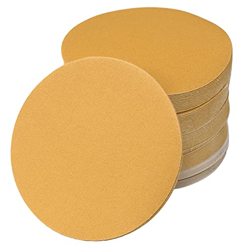6-Inch No-Hole Hook and Loop Gold Sanding Discs 220-Grit, 100-Pack (100 Count)
