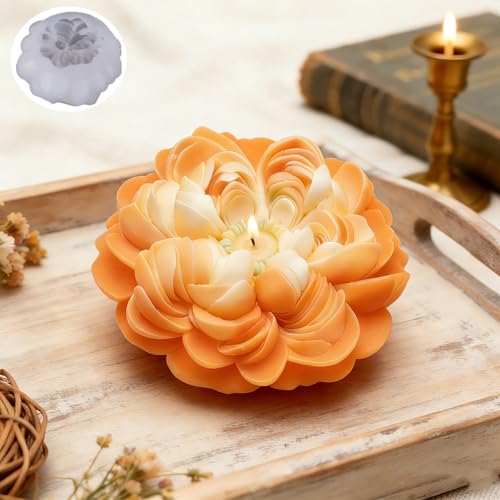 Large Peony Resin Casting Mold for Candles Making