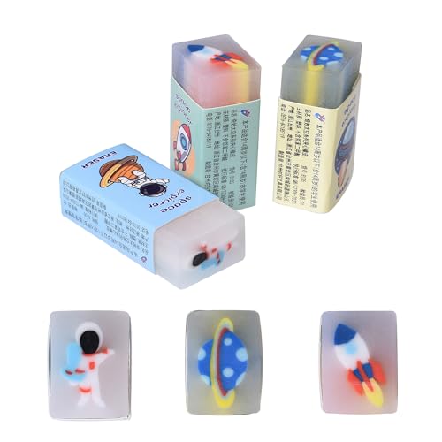 18Pcs Cute Outer Space Themed Erasers for Kids Bulk (18 Count)