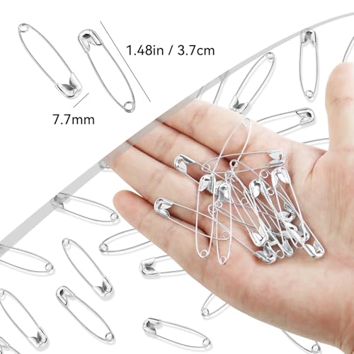 100 Pack Silver Safety Pins Assorted (100 Count)