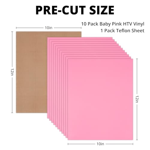 Baby Pink HTV Heat Transfer Vinyl (11 Count)