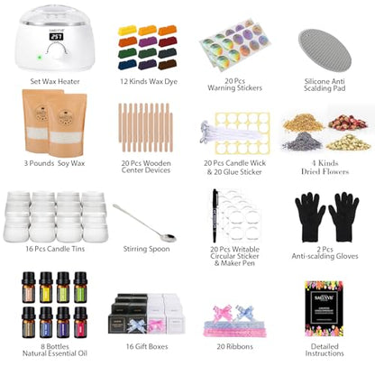 Candle Making Kit for Adults with Electric Wax Melting Pot