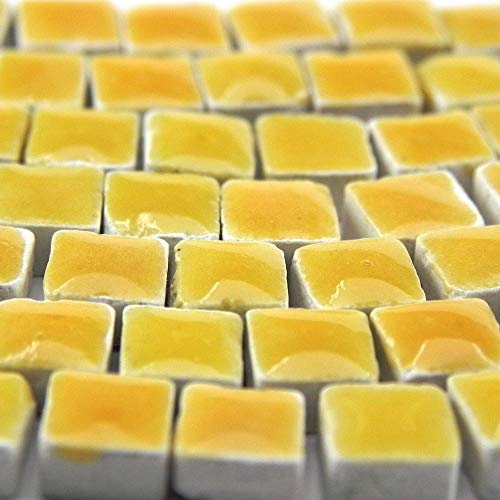 Art Supplies Handmade Mini Tiles Square Mosaic Tiles Bulk 1000 Pcs 0.19 inch 5 mm 0.5 cm Maize (1000 Count)