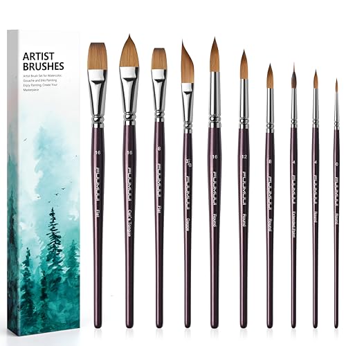 Sable Watercolor Brushes (10 Count)
