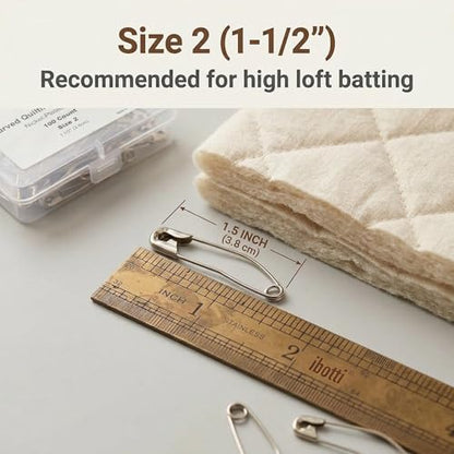 Curved Safety Pins for Quilting (100 Count)