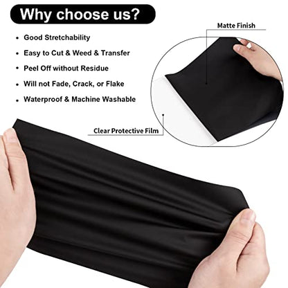 Black Heat Transfer Vinyl Roll 12" x12ft Matte HTV Vinyl