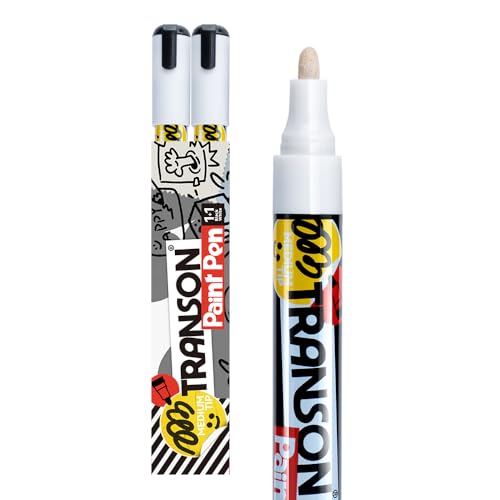 2 White Permanent Paint Markers for Fabric Rock Craft Diy Painting Medium Tip Oil Based Waterproof (2 Count)